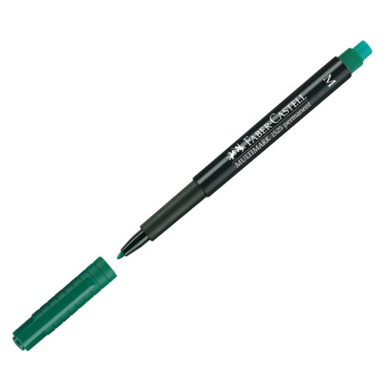 Permanentais marķieris Faber-Castell Multimark M 1.0mm, konisks, zaļš