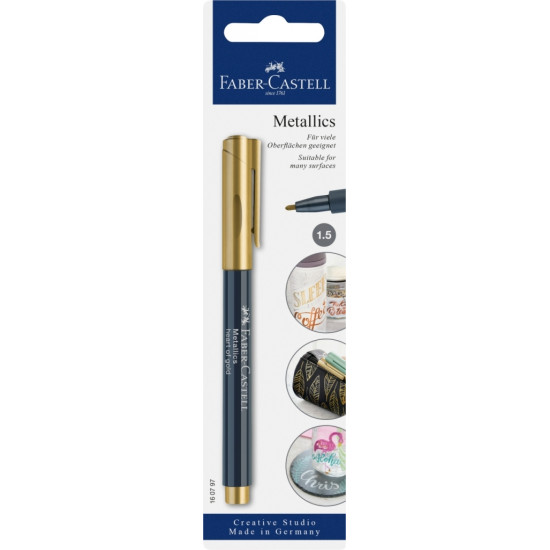 Flomāsters Faber-Castell Metallics 1.5mm, dekorēšanai, 250 Heart of gold