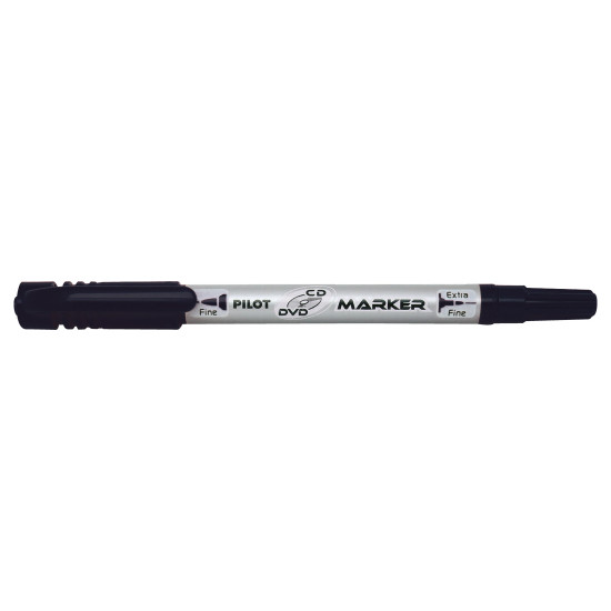 Marķieris Pilot Twin CD/DVD divpusēji 0,4 un 0,8 mm melns