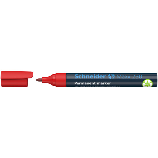 Permanentais marķieris Schneider Maxx 230 1-3.0mm, konisks, sarkans