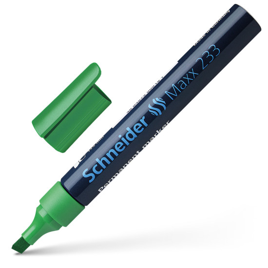 Permanentais marķieris Schneider Maxx 233 1-5.0mm, nošķelts, zaļš