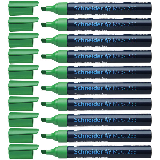 Permanentais marķieris Schneider Maxx 233 1-5.0mm, nošķelts, zaļš