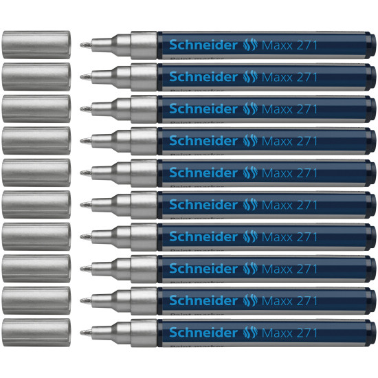 Permanentais marķieris Schneider Maxx Paint 271 1-2.0mm, konisks, sudraba