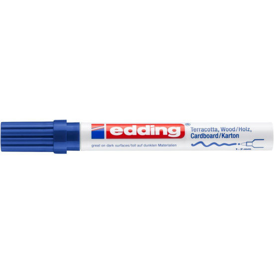 *Dekoratīvais marķieris Edding 4040 1-2mm, konisks, zils