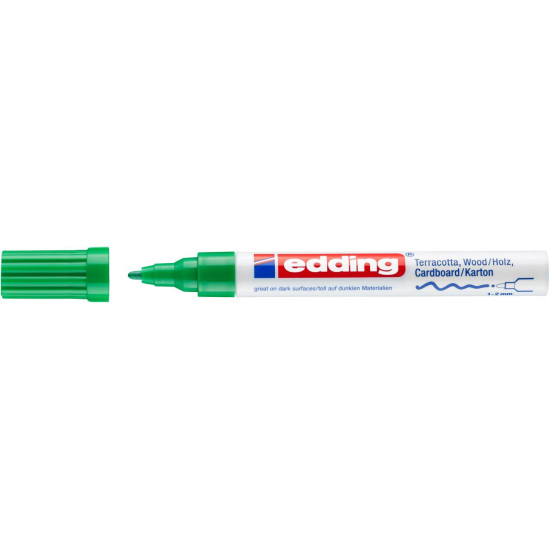 *Dekoratīvais marķieris Edding 4040 1-2mm, konisks, zaļš
