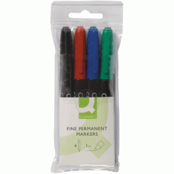 *Permanento marķieru komplekts Q-Connect 1.0mm, CD/DVD, konisks, 4 krāsas