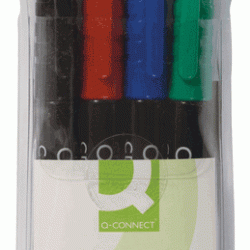 *Permanento marķieru komplekts Q-Connect 1.0mm, CD/DVD, konisks, 4 krāsas