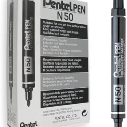 Permanentne marker Pentel N50 ümar ots, must