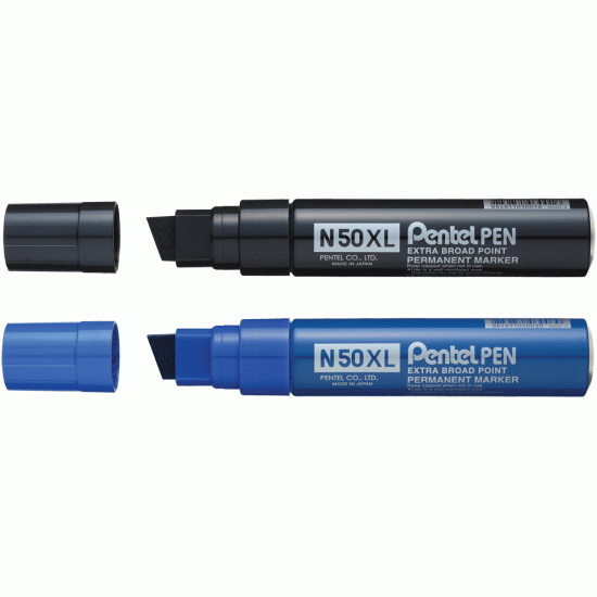 Permanentais marķieris Pentel N50 XL 11-17.0mm, nošķelts, melns