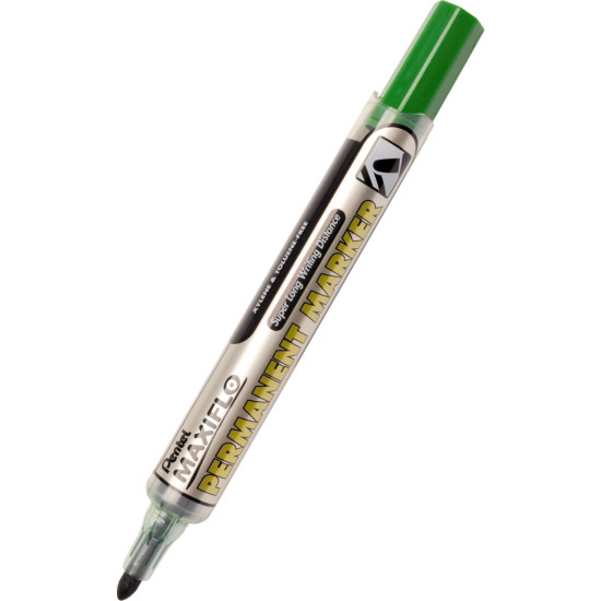 Permanentais marķieris Pentel Maxiflo NLF-50 4-5mm, konisks, zaļš
