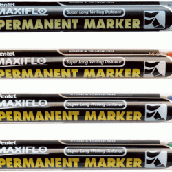 Permanentais marķieris Pentel Maxiflo NLF-60 2-4.5mm, nošķelts, zils