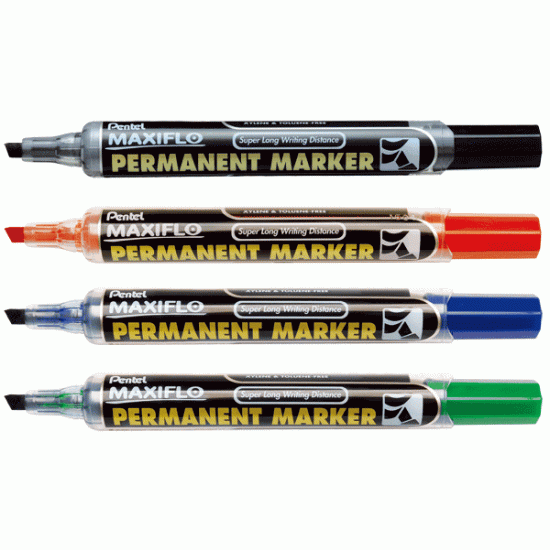 Permanentais marķieris Pentel Maxiflo NLF-60 2-4.5mm, nošķelts, zaļš