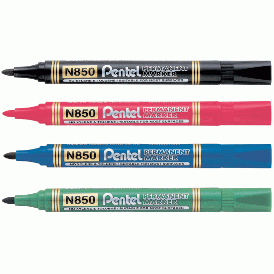 Permanentais marķieris Pentel N850 4.2mm, konisks, sarkans