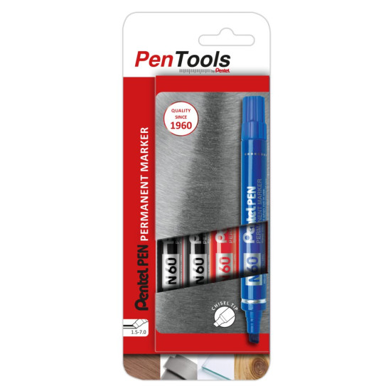 *Permanento marķieru komplekts Pentel N60, 4 gab