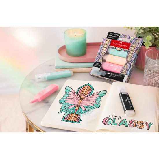 Markerid Faber-Castell TL Glassy Pastel, pappkarbis 4tk/pk