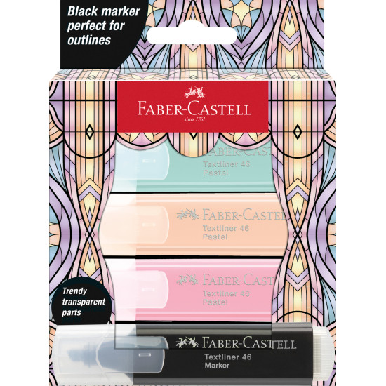Markerid Faber-Castell TL Glassy Pastel, pappkarbis 4tk/pk