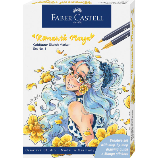 Skicēšanas marķieru komplekts Faber-Castell Gofa Romantic Manga Nr.1