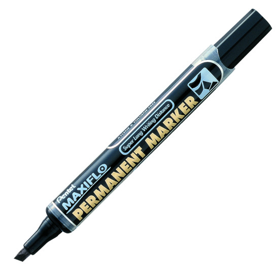 Permanentais marķieris Pentel Maxiflo NLF-60 2-4.5mm, nošķelts, melns