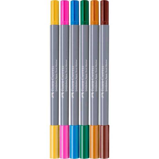 Akvareļu marķieri Faber-Castell Goldfaber Aqua, divpusēji, 6 krāsas, Fantasy Coconut