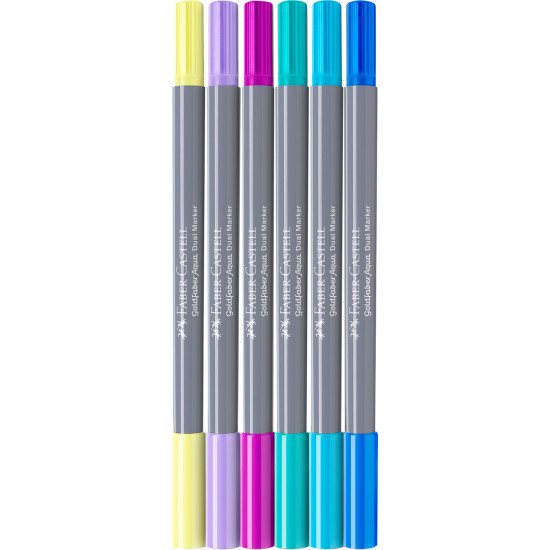 Akvareļu marķieri Faber-Castell Goldfaber Aqua, divpusēji, 6 krāsas, Fantasy Pineapple