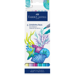 Akvareļu marķieri Faber-Castell Goldfaber Aqua, divpusēji, 6 krāsas, Fantasy Pineapple