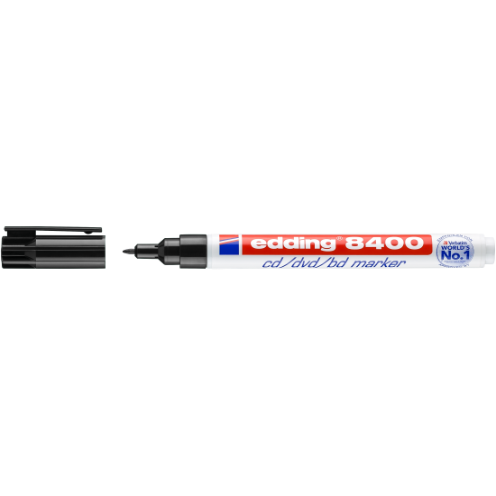 Permanentais marķieris Edding E8400 0.5-1.0mm, CD/DVD/BD, konisks, melns