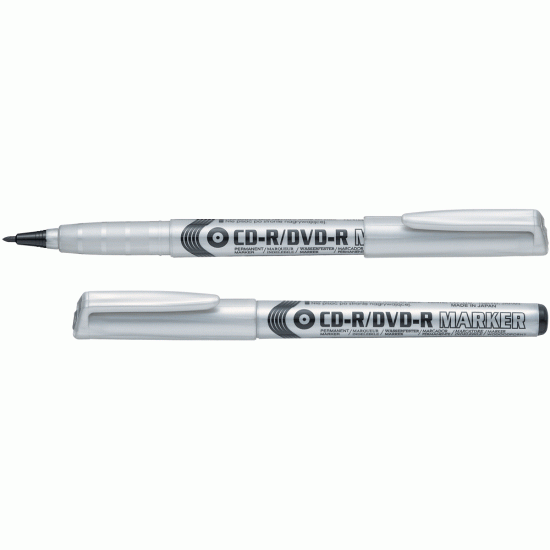 Permanentais marķieris Pentel 2.0mm, CD-R/DVD-R diskiem, konisks, melns