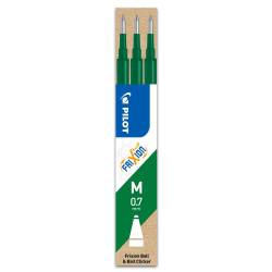 Gēla kodoliņi Pilot Frixion Ball,Clicker 0.7mm, 3gab/iep, zaļi