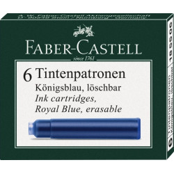 Tintes kapsulas Faber-Castell, izdzēšamas, 6gab/iep, zilas (P)
