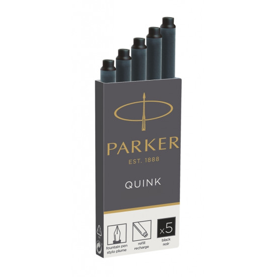 Чернильные картриджи Parker QUINK Long, Black, Архивное качество