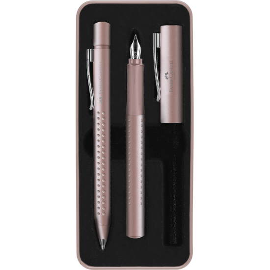 Dāvanu komplekts Faber-Castell Grip, metāliski rozā