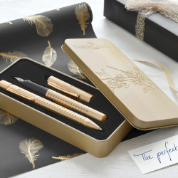 *Dāvanu komplekts Faber-Castell Grip, plastmasas korpuss, melns/zelta