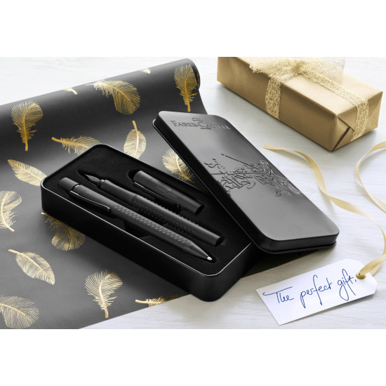 *Dāvanu komplekts Faber-Castell Grip, plastmasas korpuss, melns