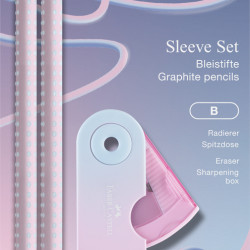 Zīmuļu komplekts Faber-Castell Grip Flow Edition Blushing Sky HB, zilgani-rozā