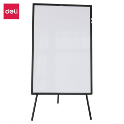 Magnētiska tāfele uz statīva alumīnija rāmī Deli Flipchart, 60x90cm, balta