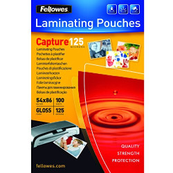 Laminēšanas plēves Fellowes 54x86mm, 125mikr., 100 loksnes, glancētas