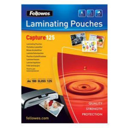 Laminēšanas plēves Fellowes 65x95mm, 125mikr., 100 loksnes, glancētas