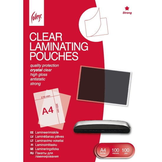 Пакеты для ламинирования College Antistatic, Clear