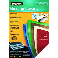 *Iesiešanas vāki Fellowes Chromo A4, 250 g/m², 100gab/iep, sarkani