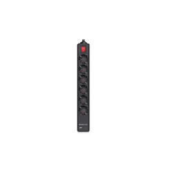 Сетевой фильтр REAL-EL RS-PROTECT 605, Черный, Защита от перенапряжения