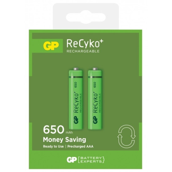 Аккумуляторные батарейки GP Recyko AAA, Silver, Долгое удержание заряда