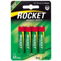 Baterijas Rocket AA, LR6, 1.5V, 4gab/iep
