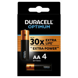*Baterijas DURACELL OPTIMUM AA, 4 gab