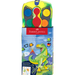 *Akvareļu krāsas Faber-Castell Connector Dinosaurus, 12 krāsas