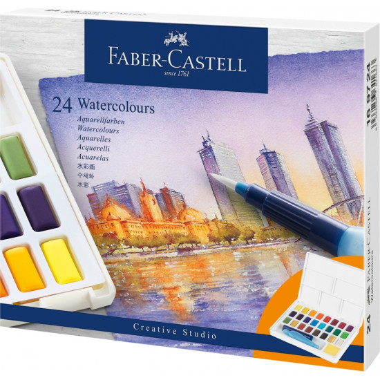 Акварельный набор Faber-Castell Creative Studio, Multicolor, с водной кистью