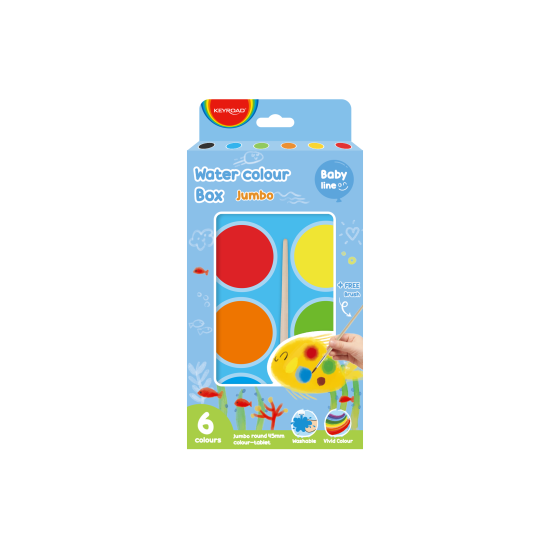 Акварель Keyroad Jumbo, Multicolor, Удобные кюветы
