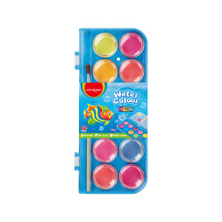 Akvareļu krāsas Keyroad Neon ar otiņu, 12 krāsas