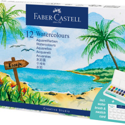 Akvareļu krāsu komplekts Faber-Castell Creative Studio, 12 krāsas