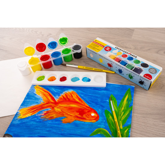 Гуашь EberhardFaber EFA Color School, Multicolor, Отстирываемая