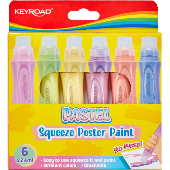 Plakātu krāsas Keyroad Pastel, 6 krāsas